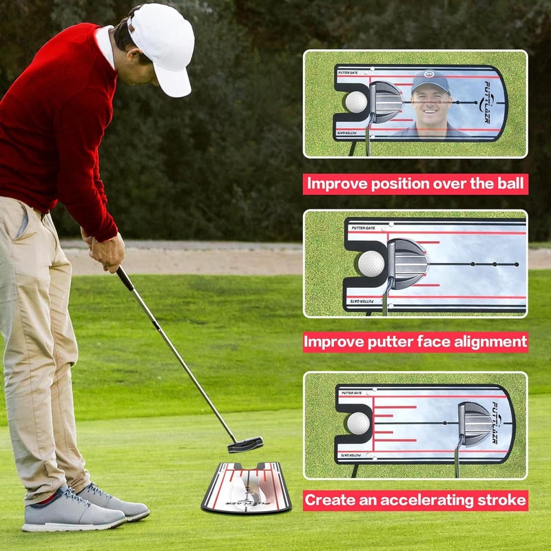 PUTTLAZR Golf Putting Mirror with 6 Tees, Putting Mirror Training Aid for Golf Practice Putting Trainer, Golf Gifts for Men - Image 4